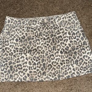 Leopard Print Mini Skirt